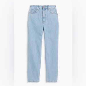 Ganni Faded Cropped High-rise Tapered Jeans, NWT